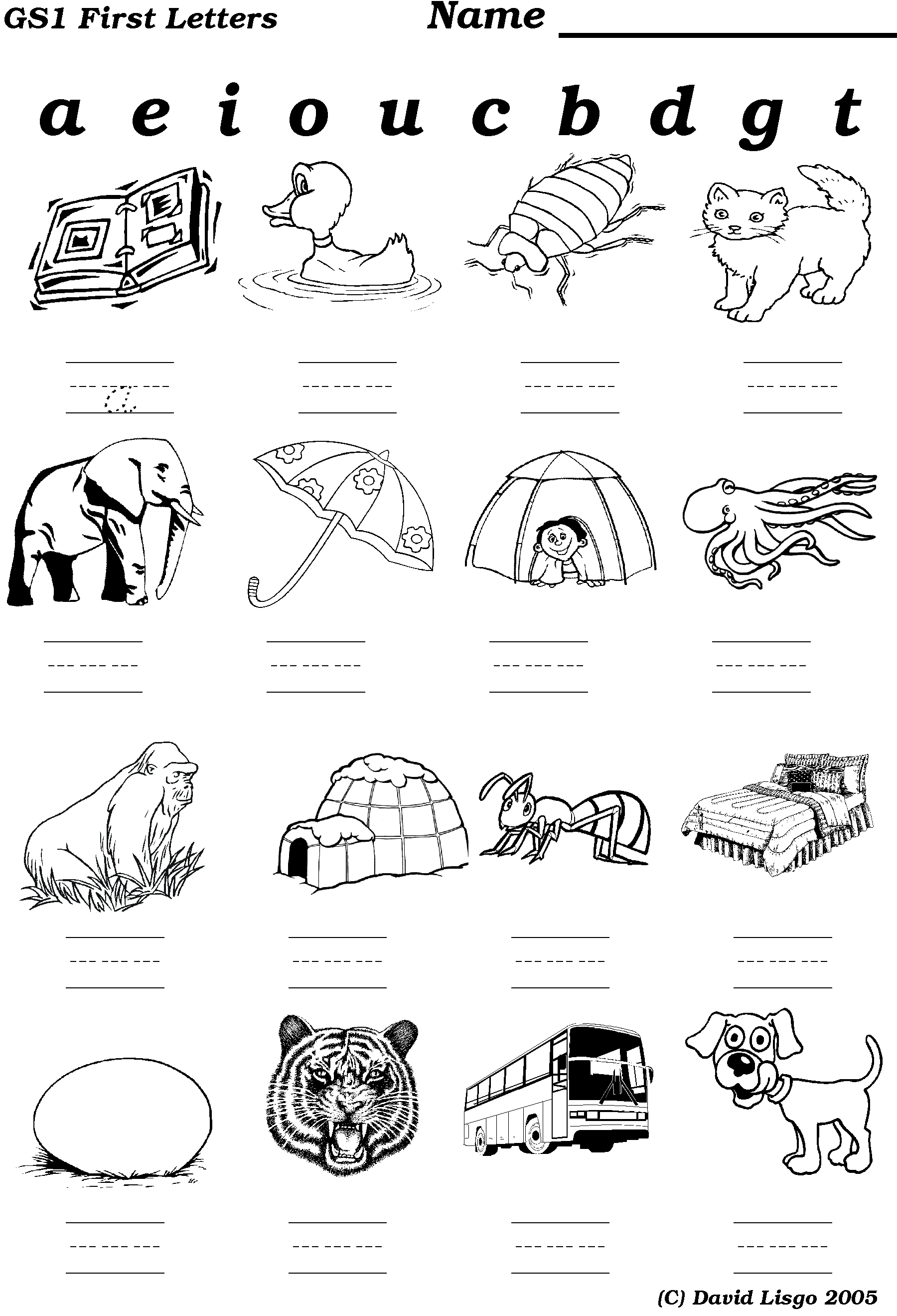Write The First Letter Of The Picture Worksheets Pdf Fill in the